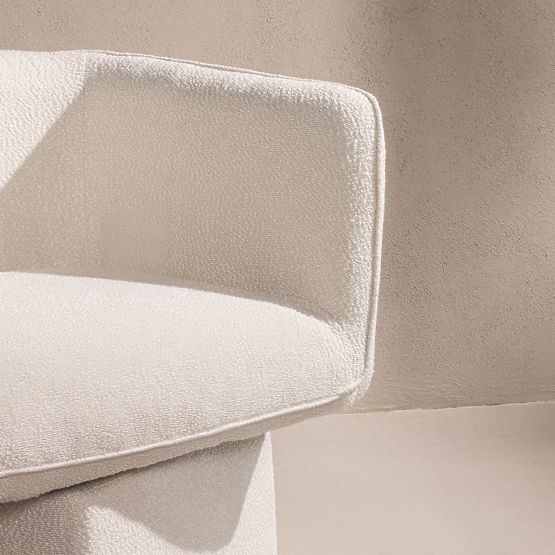 Obrotowe krzesło One białe, boucle