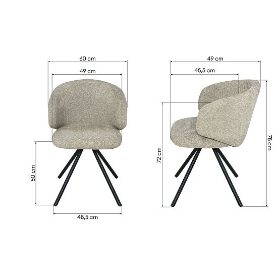 Obrotowe krzesło Pearl mocha, czarne nogi