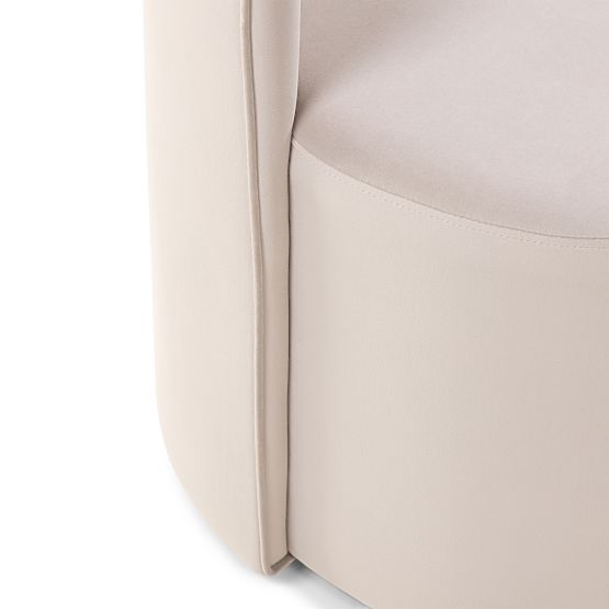 Obrotowe krzesło Raval beżowe, aksamitne, zaokrąglone