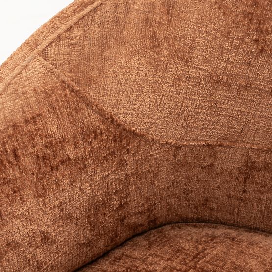 Obrotowe krzesło Rumble miedziane, zaokrąglony kształt