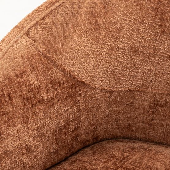 Obrotowe krzesło Rumble miedziane, zaokrąglony kształt