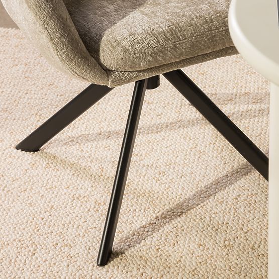 Obrotowe krzesło Santos jasnobeżowe/czarne nogi