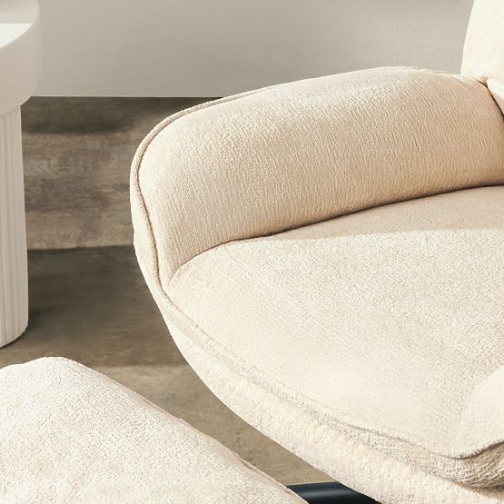 Obrotowe krzesło z podnóżkiem Verano beżowe