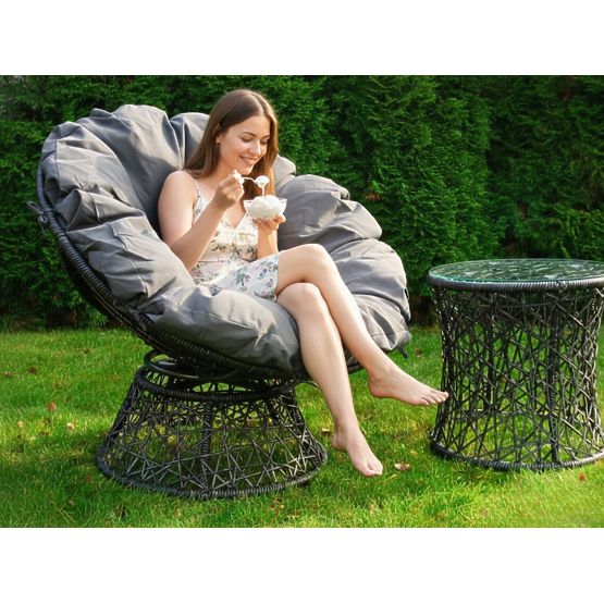 Obrotowe krzesło z szarego technoratanu TWIST