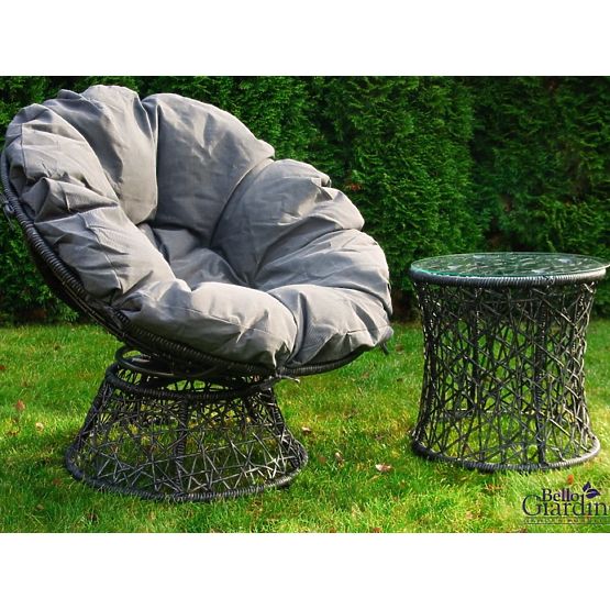 Obrotowe krzesło z szarego technoratanu TWIST