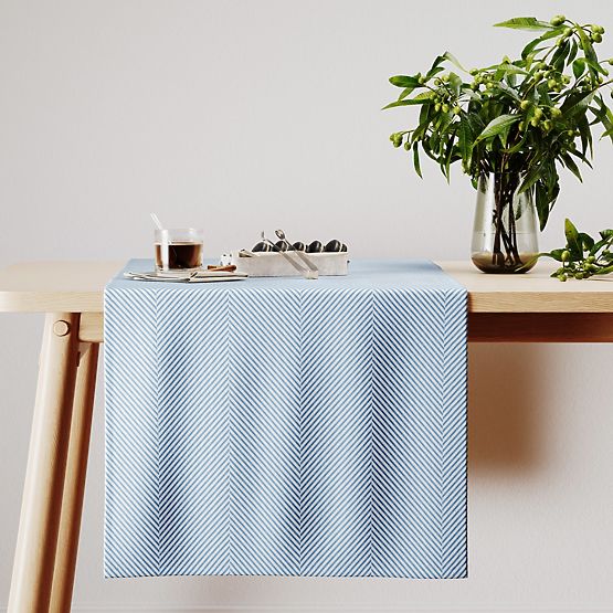 Obrus CLEAR kolor granatowy z nadrukiem boho 40x140 ameliahome