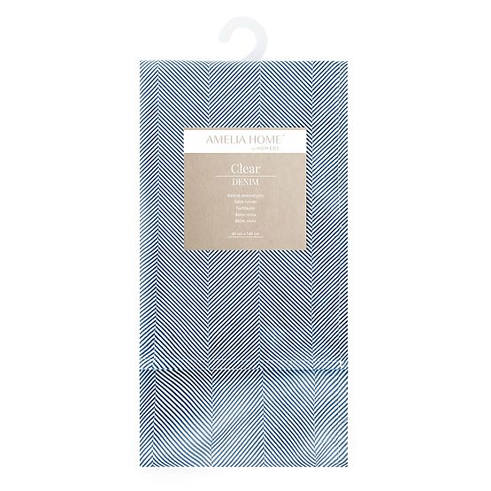 Obrus CLEAR kolor granatowy z nadrukiem boho 40x140 ameliahome