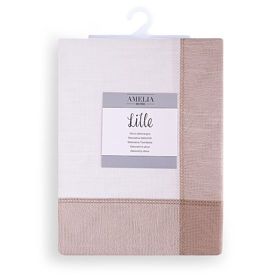 Obrus LILLE kolor różowy gładki klasyczny wzór 130x160 ameliahome