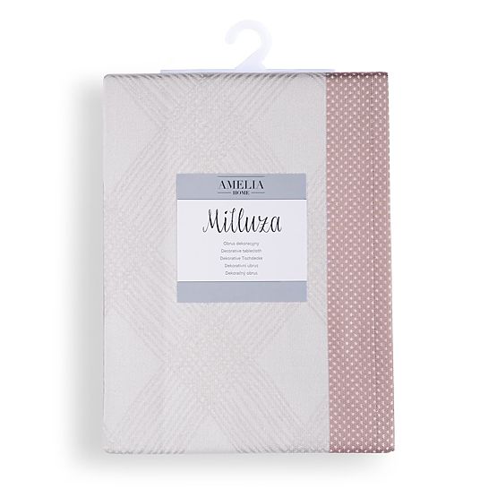 Obrus MILLUZA kremowy metalizowany klasyczny motyw 110x160 ameliahome