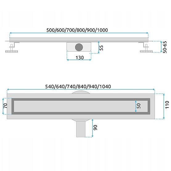 Odpływ liniowy REA NEOX PRO Stal szczotkowana 60