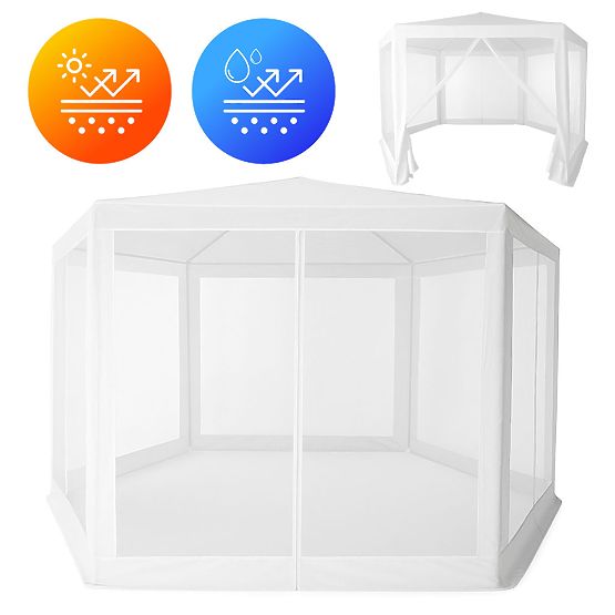 Ogród handlowy pawilonowy namiot 2x2x2 m z moskitierą biały MultiGarden