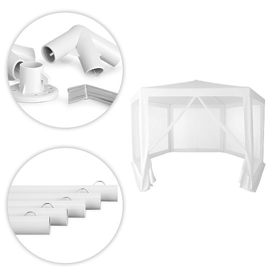 Ogród handlowy pawilonowy namiot 2x2x2 m z moskitierą biały MultiGarden