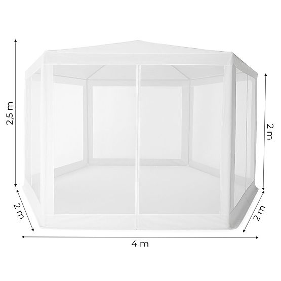 Ogród handlowy pawilonowy namiot 2x2x2 m z moskitierą biały MultiGarden