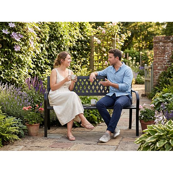 Ogródkowa ławka stalowa ROMBO