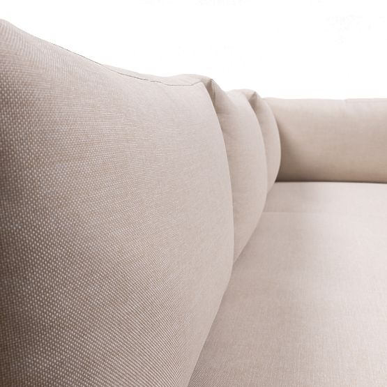 Ogrodowa narożna sofa z stolikiem Borgo, drewno akacjowe FSC, wygląd teakowy, beżowa