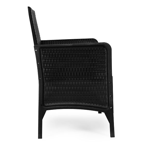 Ogrodowa sofa dwuosobowa z poduszką ławka na balkon taras ogród czarna MultiGarden