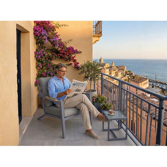 Ogrodowe aluminiowe krzesło MISTERIOSO wygodne siedzisko