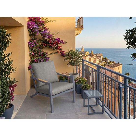 Ogrodowe aluminiowe krzesło MISTERIOSO wygodne siedzisko