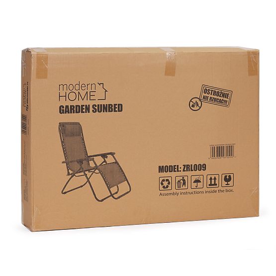 Ogrodowe krzesło plażowe z regulowanym oparciem ZERO GRAVITY ModernHome - szare