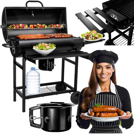 Ogrodowy grill węglowy 2 ruszty popielnik BAREL