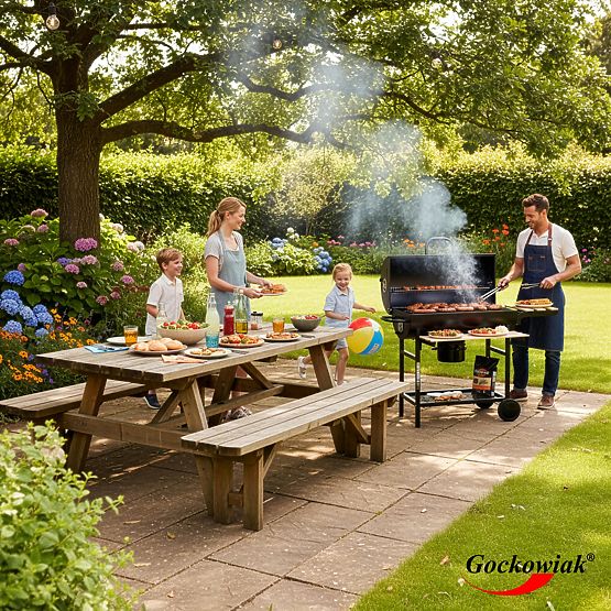 Ogrodowy grill węglowy 2 ruszty popielnik BAREL WOOD