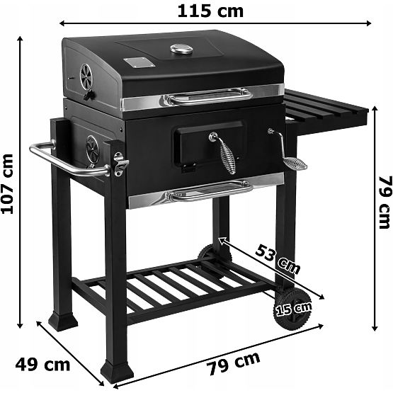 Ogrodowy grill węglowy z pokrywą MEJOR