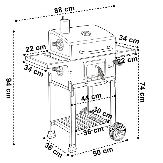 Ogrodowy grill węglowy z żeliwnym rusztem FERRO