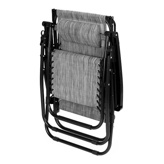 Ogrodowy leżak plażowy z regulowanym oparciem i ruchomym daszkiem Modernhome - szary