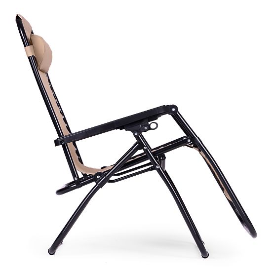 Ogrodowy leżak plażowy z regulowanym oparciem ZERO GRAVITY ModernHome - beżowy