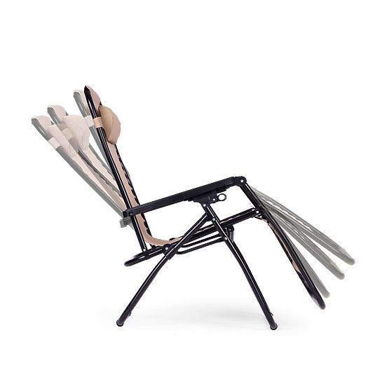 Ogrodowy leżak plażowy z regulowanym oparciem ZERO GRAVITY ModernHome - beżowy