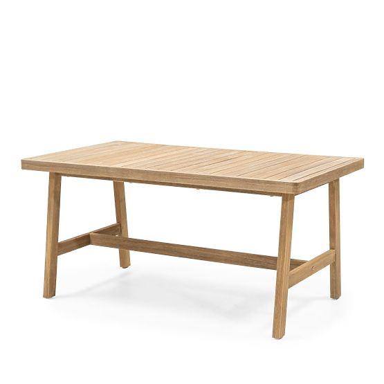 Ogrodowy narożny zestaw z stołem Castello, plecionka, drewno akacjowe FSC, wygląd teakowy, beżowy