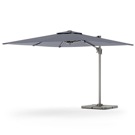 Ogrodowy parasol na ramieniu Shade 4x3 m z pokrowcem, obrotowy 360°, szary