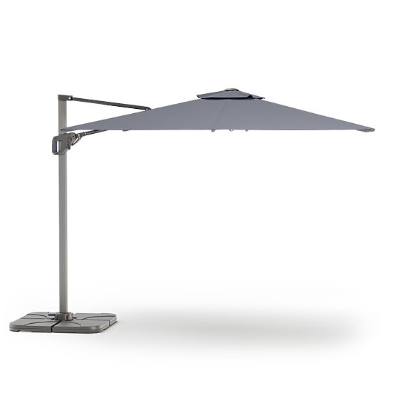 Ogrodowy parasol na ramieniu Shade 4x3 m z pokrowcem, obrotowy 360°, szary
