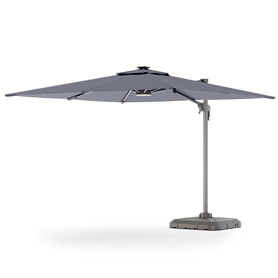 Ogrodowy parasol na wysięgniku Shade Deluxe 4x3 m z pokrowcem i solarnym oświetleniem LED, obrotowy