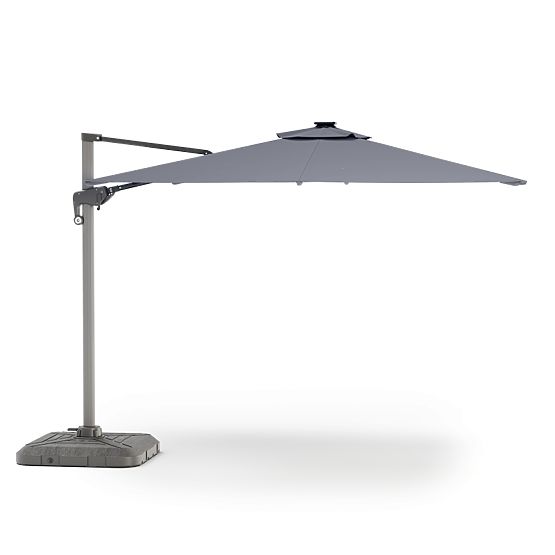 Ogrodowy parasol na wysięgniku Shade Deluxe 4x3 m z pokrowcem i solarnym oświetleniem LED, obrotowy