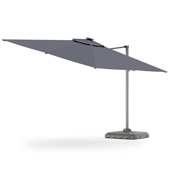 Ogrodowy parasol na wysięgniku Shade Deluxe 4x3 m z pokrowcem i solarnym oświetleniem LED, obrotowy