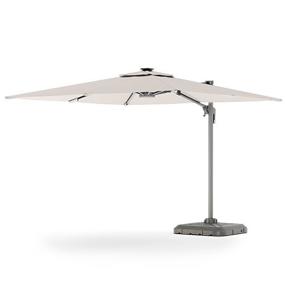 Ogrodowy parasol na wysięgniku Shade Deluxe 4x3 m z pokrowcem i solarnym oświetleniem LED, obrotowy