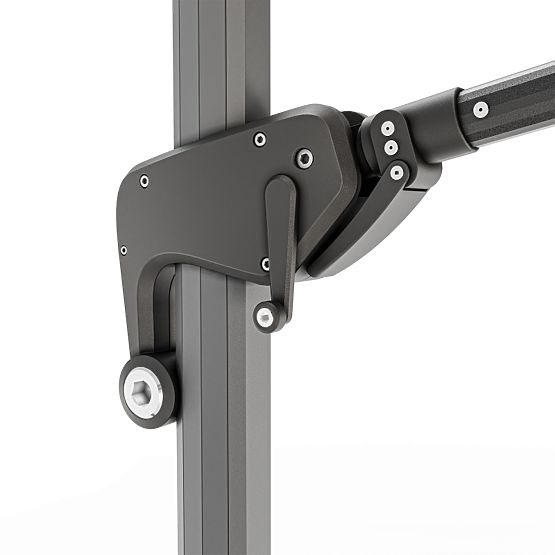 Ogrodowy parasol na wysięgniku Shade Deluxe 4x3 m z pokrowcem i solarnym oświetleniem LED, obrotowy