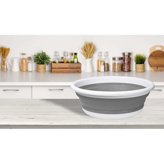 Okrągła misa 37 cm biało-szara ELBA COMPACT 9 litrów