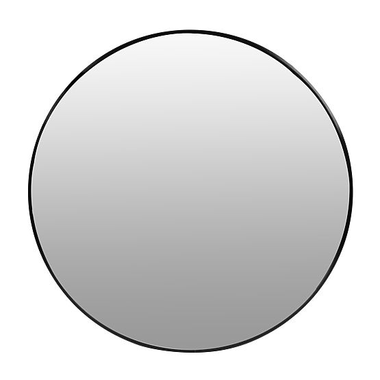 Okrągłe lustro ścienne 80 cm wiszące nowoczesna czarna rama aluminium ModernHome