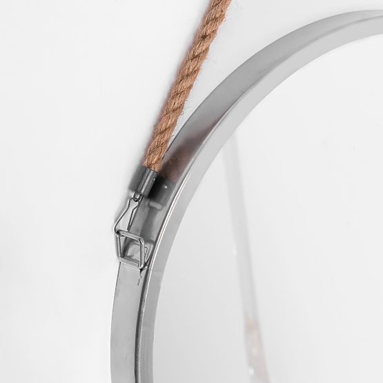 OKRĄGŁE SREBRNE LUSTRO NA LINIE 40CM KLMH-0410S-1