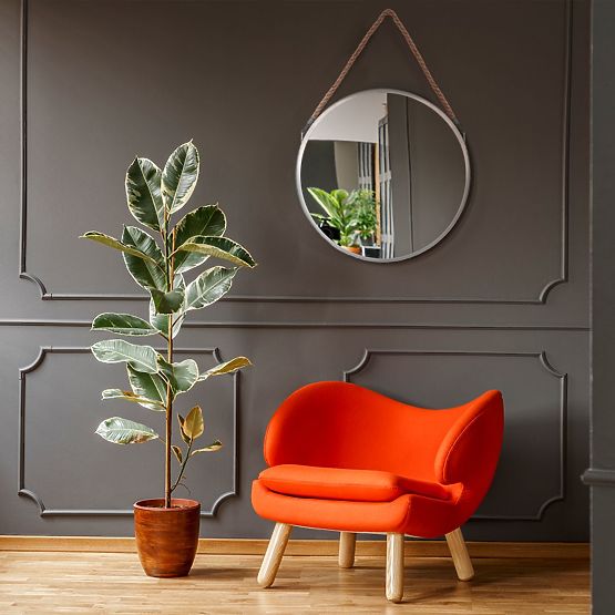 OKRĄGŁE SREBRNE LUSTRO NA LINIE 40CM KLMH-0410S-1