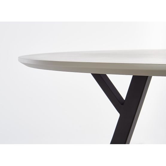 Okrągły stół BALROG, konstrukcja - czarna, blat - jasnoszary (2p=1szt)