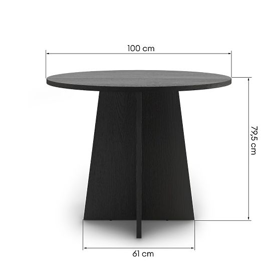 Okrągły stół jadalniany Merlo 100 cm, czarny