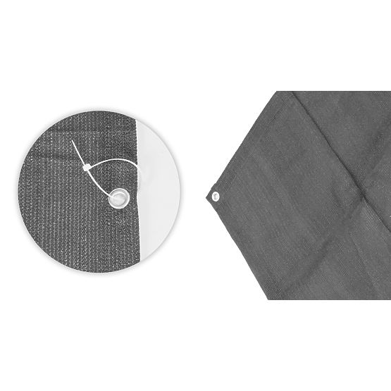 Osłona balkonowa z okuciami 100x500 cm siatka zacieniająca + elementy montażowe szara MultiGarden