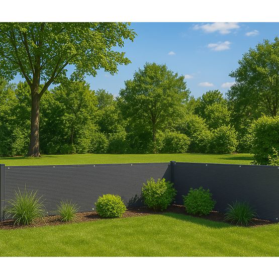 Osłona balkonowa z okuciami 100x700 cm siatka zacieniająca + elementy montażowe szara MultiGarden