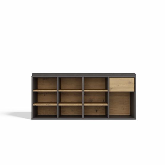 Otwarta szafka na buty TALLIN ANTRACYT DĄB ARTISAN do przedpokoju