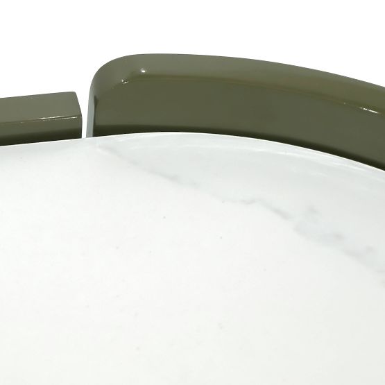 Owalna komoda Nari, zielona/szara, spiek, błyszcząca