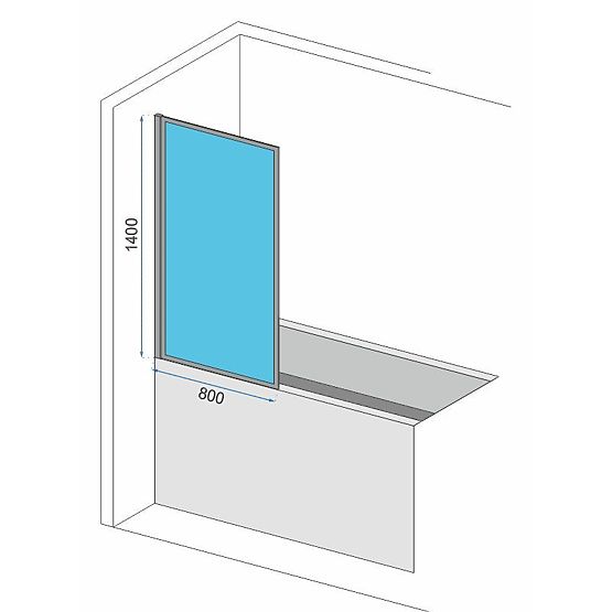 Parawan wannowy Rea Lagos-1 Fix Stała 80 Czarna Black