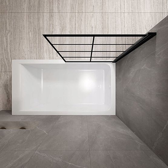 Parawan wannowy Rea Lagos-1 Fix Stały 70 Czarny